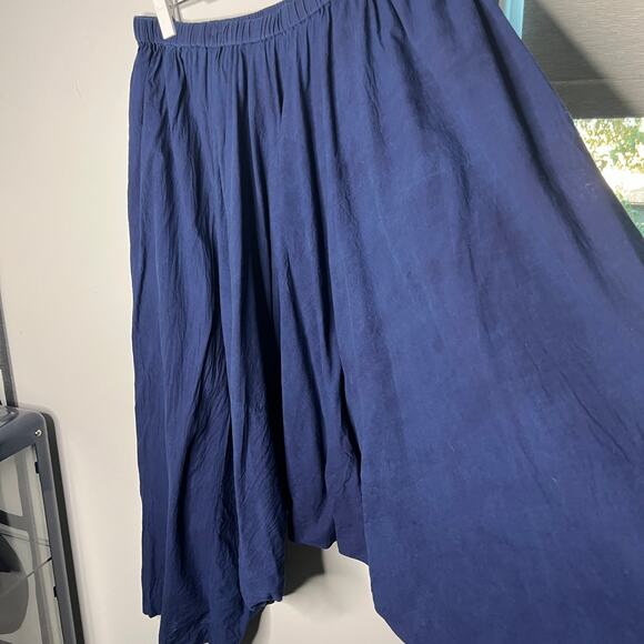 Madame Hall Women's Pants One Size Blue Harem Cotton Artisan Ethnic Boho - Picture 3 of 5